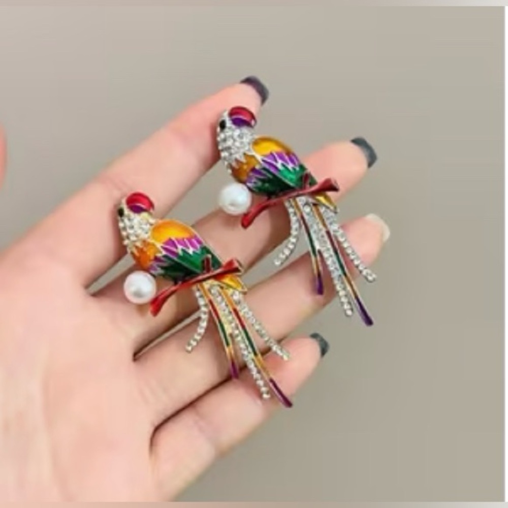 Parrot Brooch Modern New - Picture 2 of 5